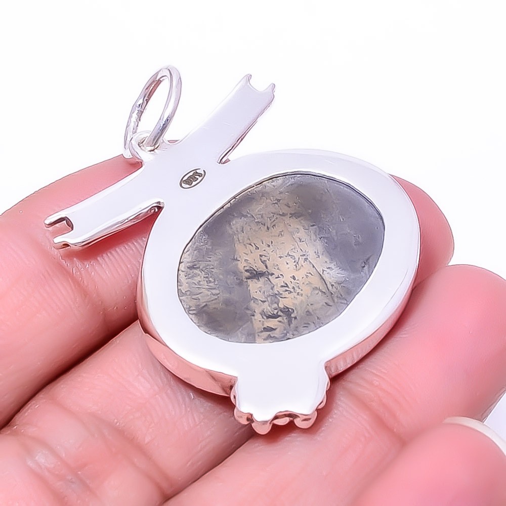 Honey Dendritic Opal – Mexico Designer 925 Sterling Silver Pendant 1.72″ P25