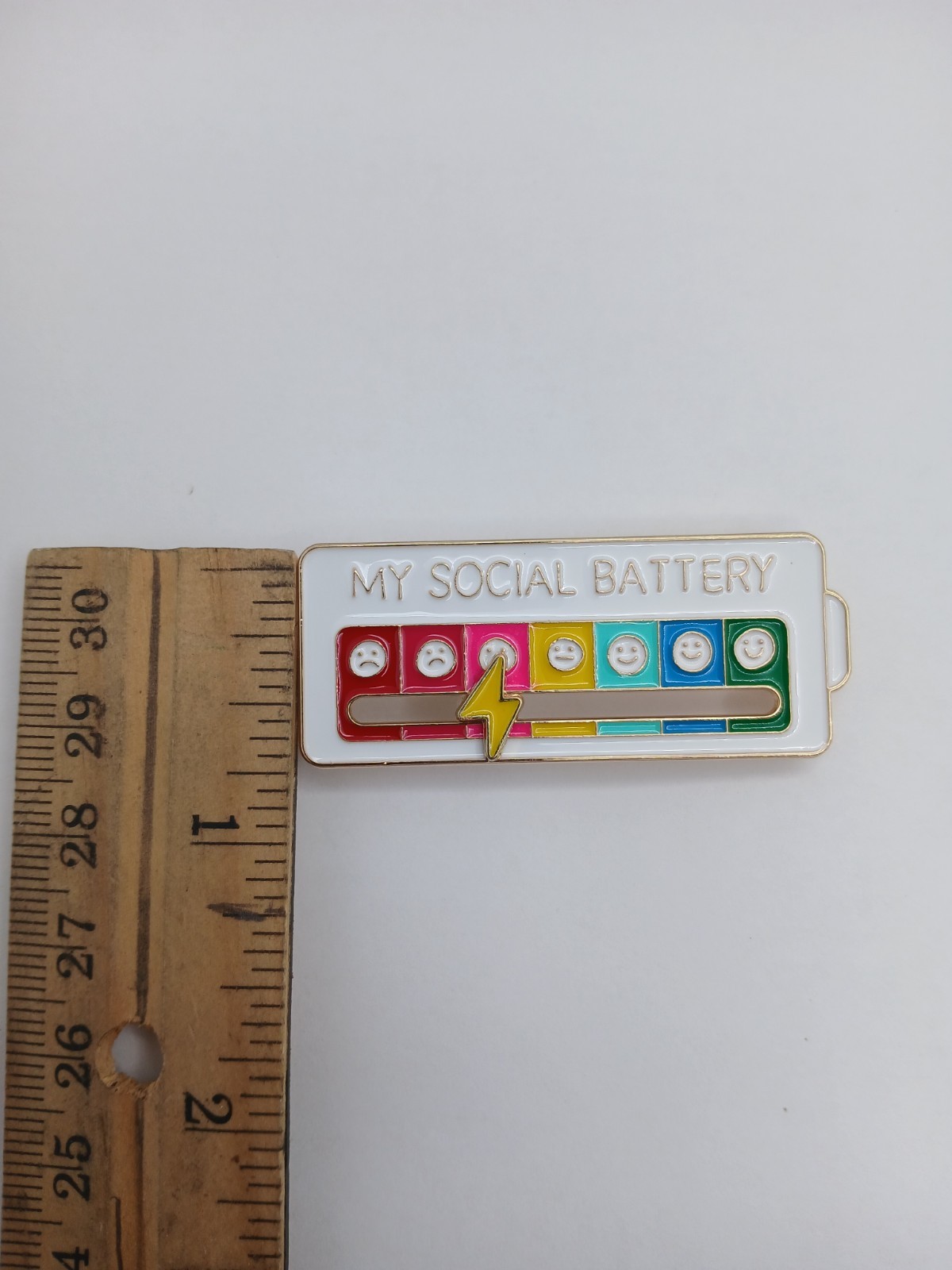 Social Battery Slider Pin Set 2 Interactive Mood Tracker Funny Introvert Gift