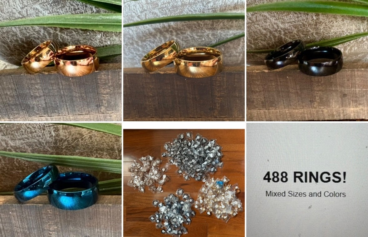 488 Stainless Steel Blank Ring Bands Mixed Colors Sizes Jewelry Stamping B11