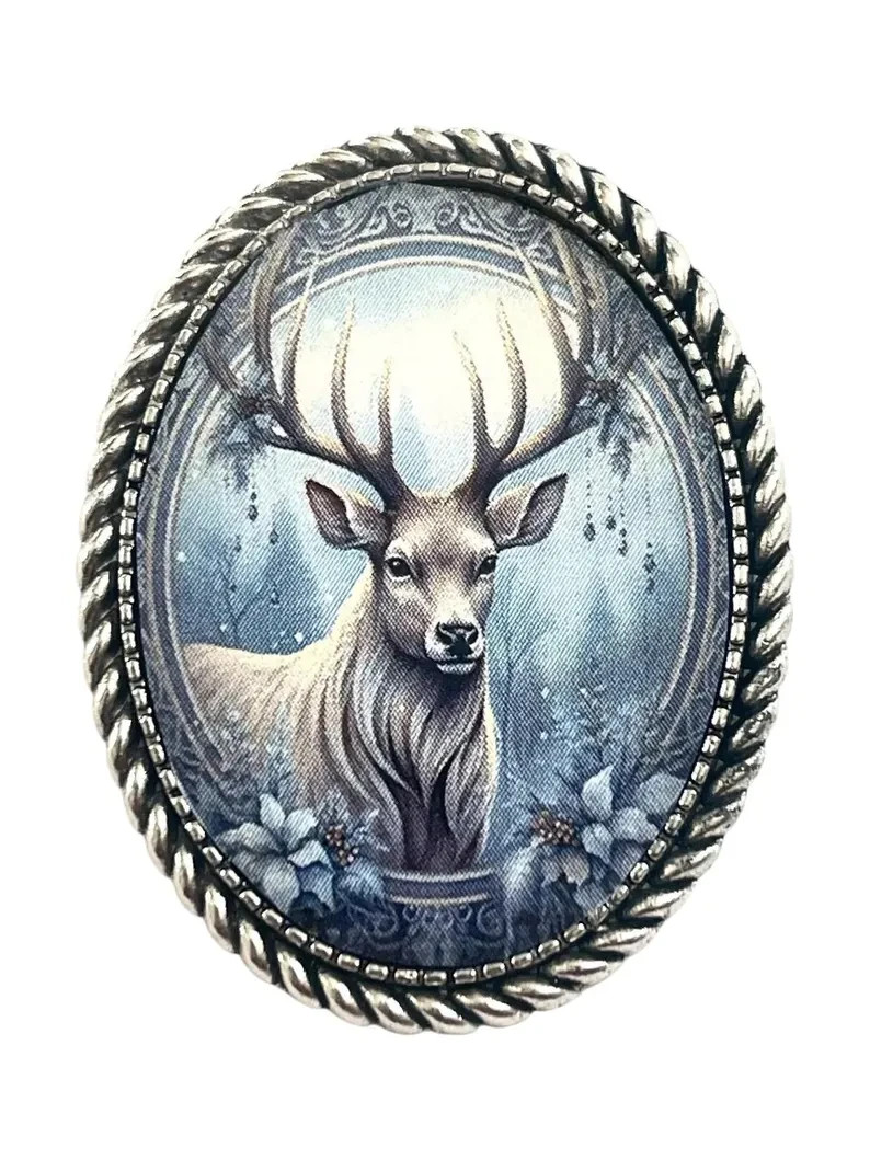 CHRISTMAS DEER Brooch / Tack Pin /CH10