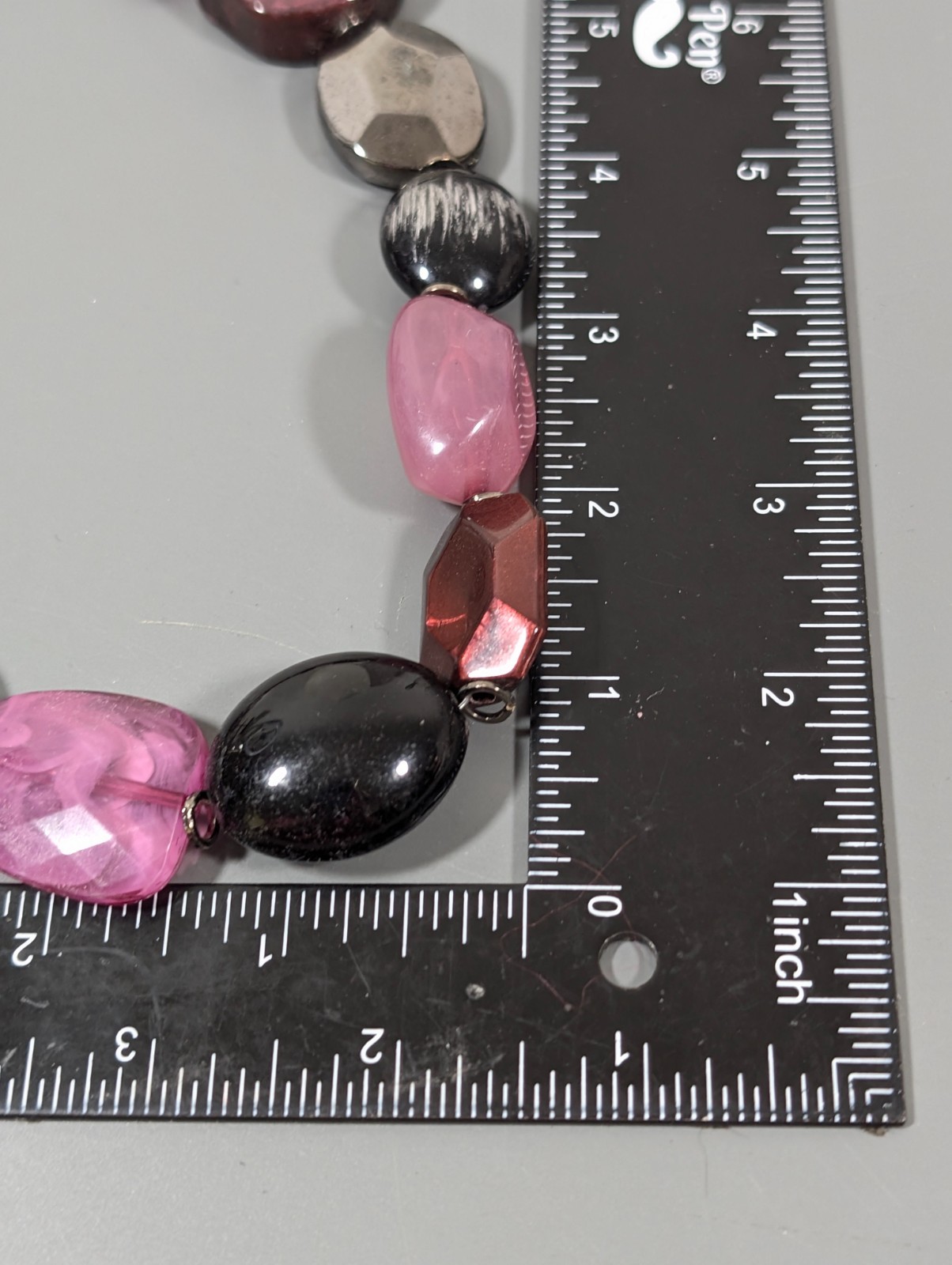 NYC Purple Bead Chunky Statement Necklace 21 in Y2K