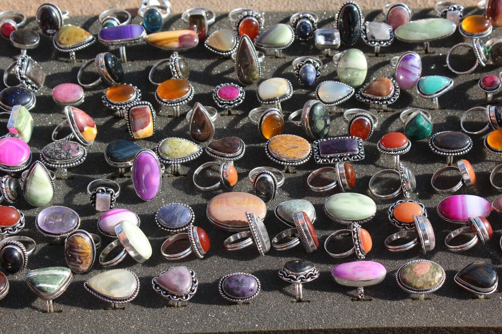 Assorted Multistone & Mix Gemstone 925 Sterling Silver Plated Wholesale Lot Ring