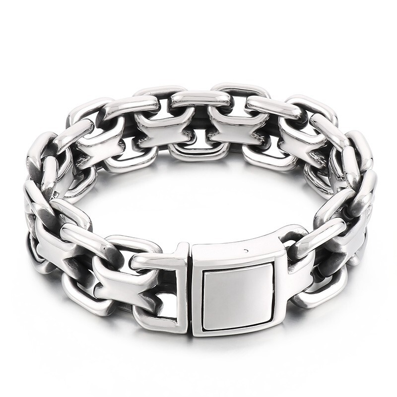 152g Weight Stainless Steel Interlocking Link Chain Pattern Bracelet 20mm 9.4”
