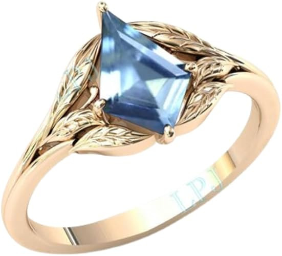 2ct Womens Engagement Ring, Kite Cut Aquamarine Gemstone Wedding Ring for Women