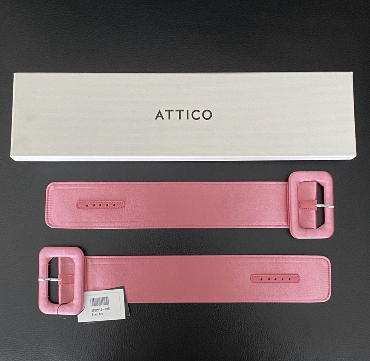 ATTICO Pink Oversized-buckle Satin Anklet Straps