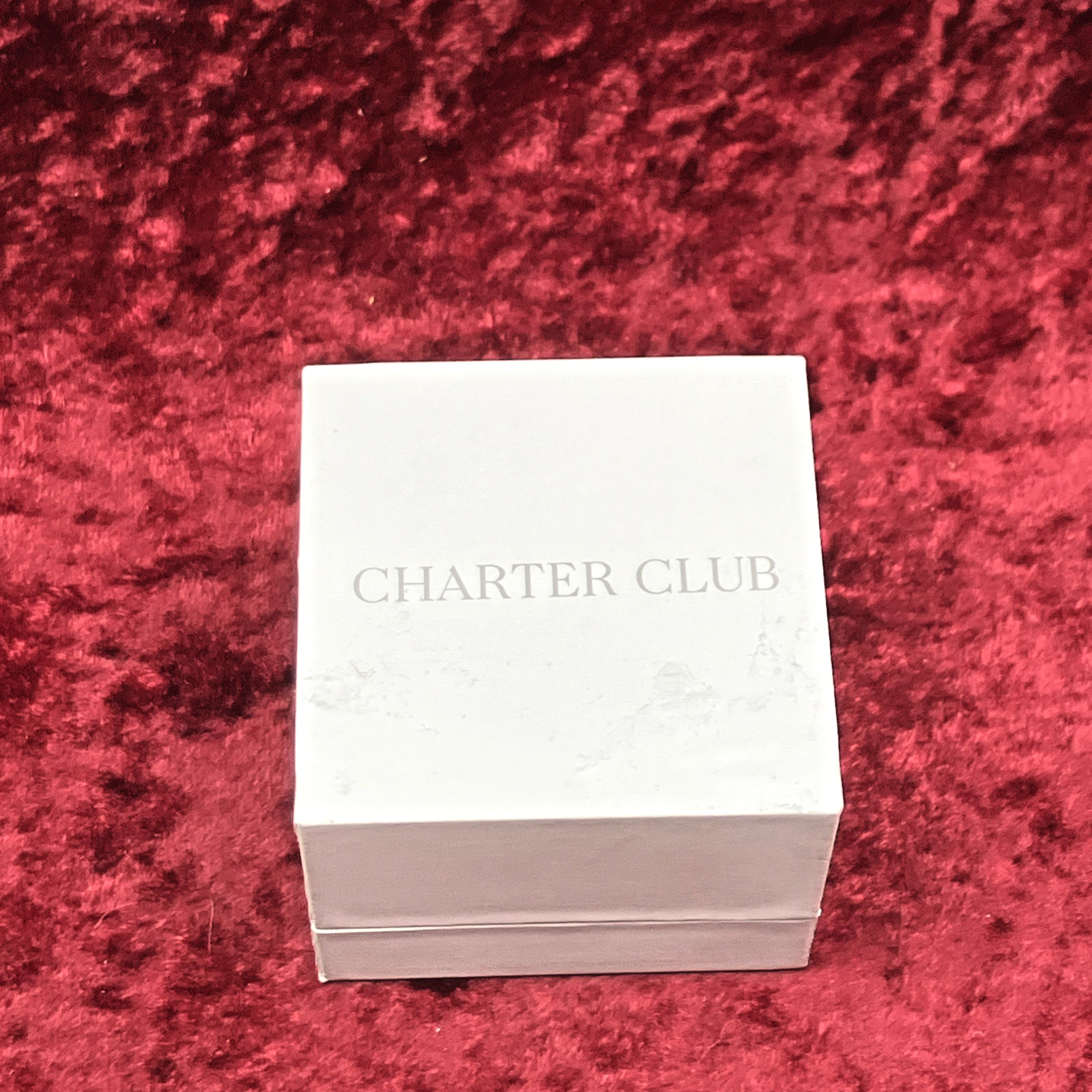 Charter Club CZ Silver Plated Split Halo Ring Sz 6 Open Box