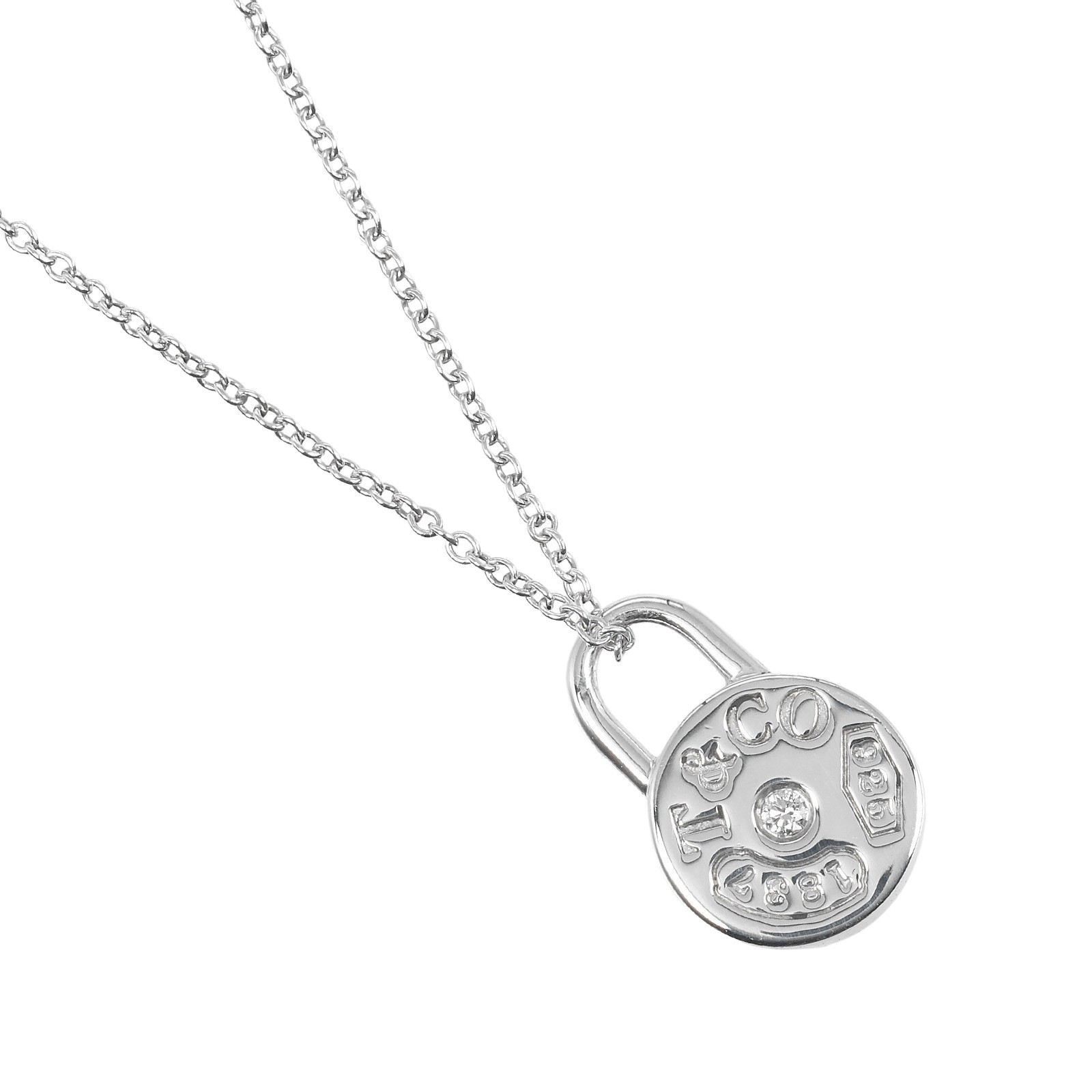 TIFFANY&Co. 1837 Round Rock Necklace Silver925 2.55g Women