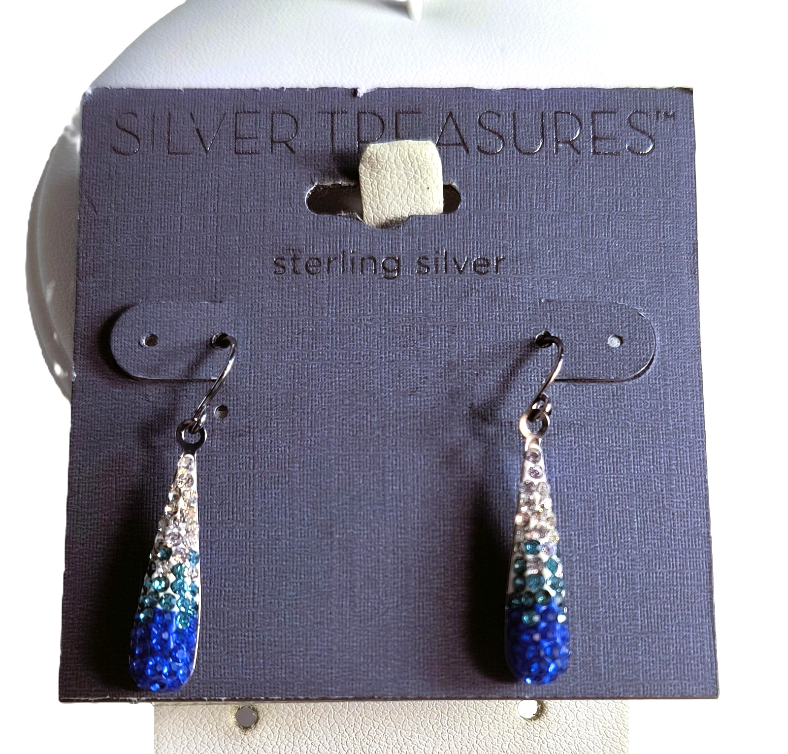 Silver Treasures New With Tags Sterling Silver Dangle/Drop Earrings Multicolor