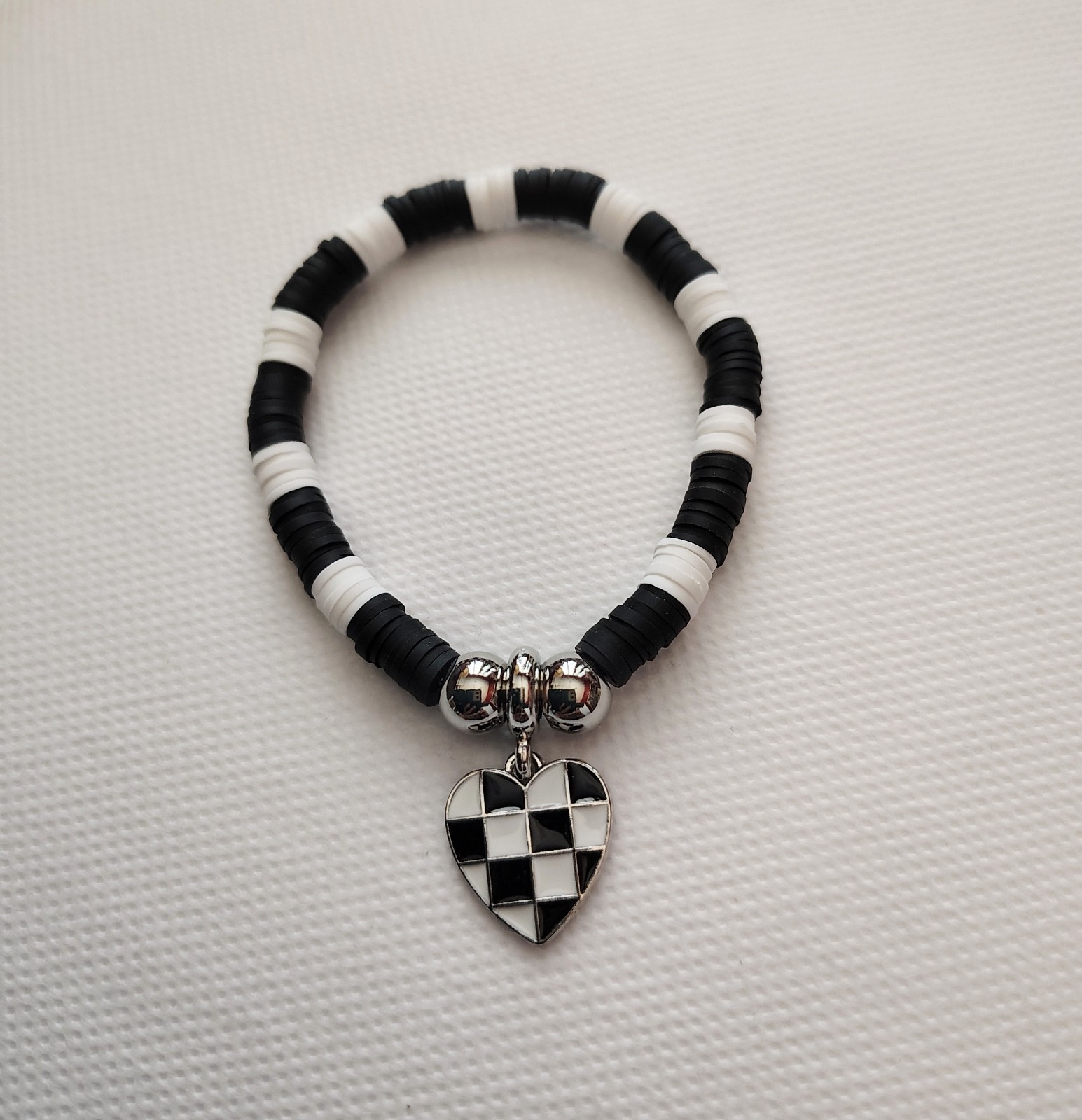 Black and White Checkered Flag Bracelet,Car Racing Bracelet, Checkered Flag