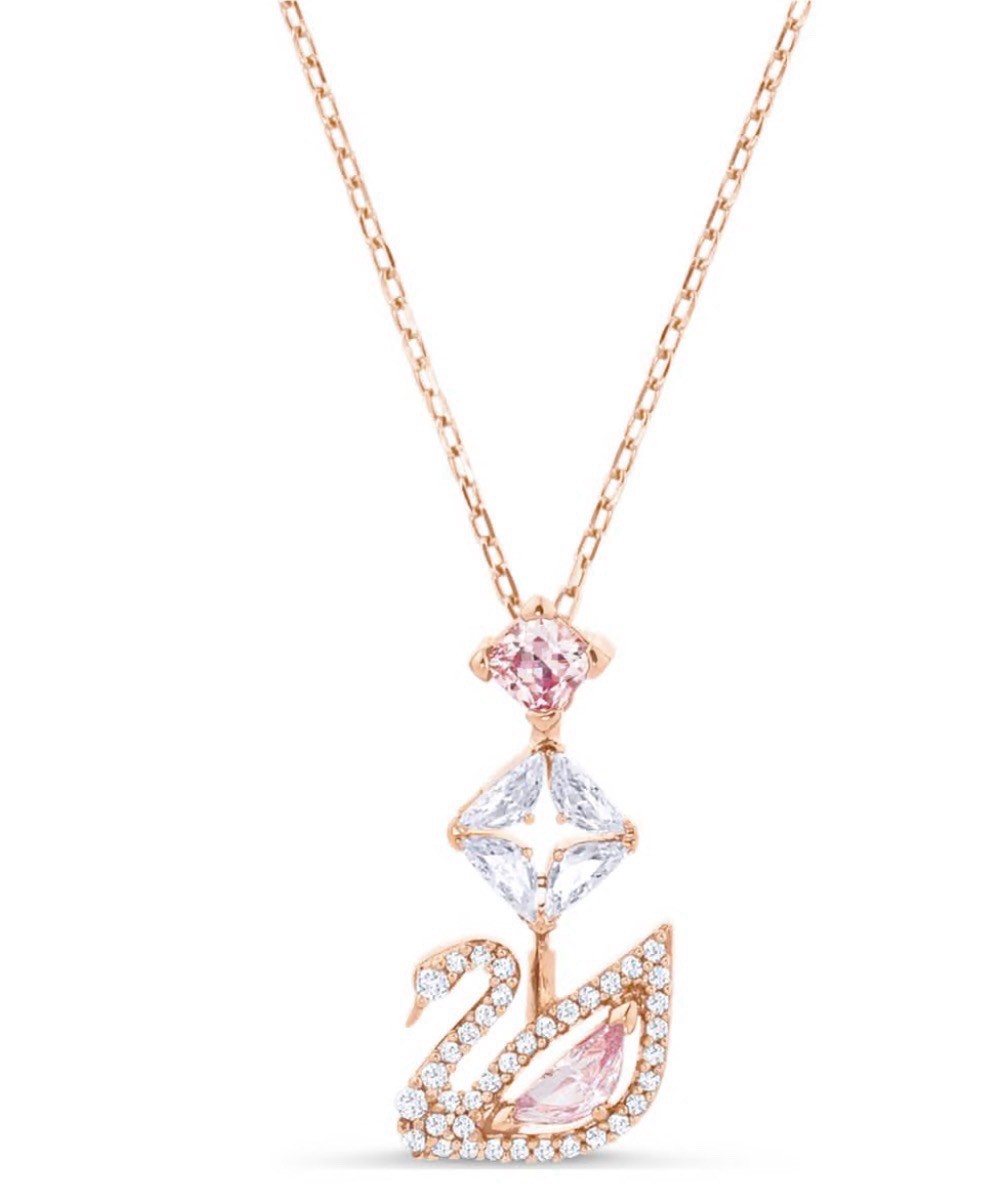 Swrovski Dazzling Swan Y necklace Swan, Pink, Rose gold-tone plated 5473024