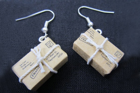 Earrings Package Post Letter Miniblings Message String Stamp
