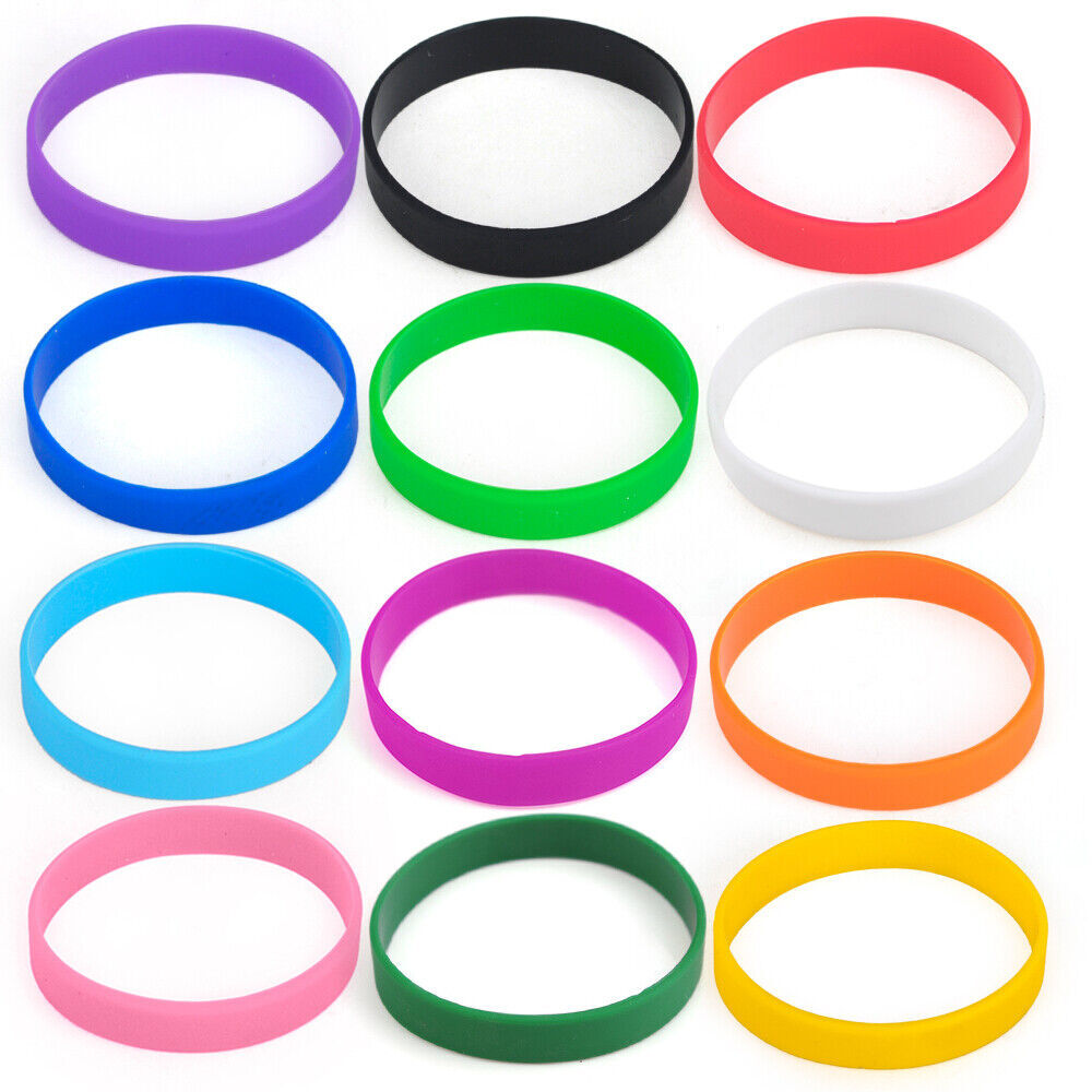 12 Pack Silicone Wristbands Rubber Bracelets for Men Women Kids 12 Color Mixed