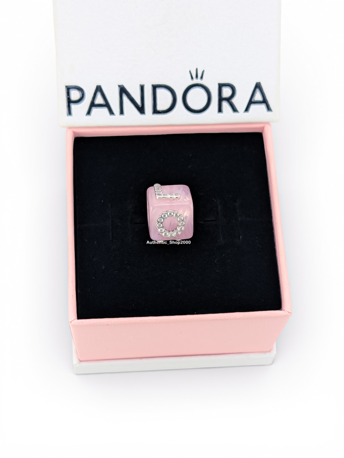 New 100% Authentic PANDORA 925 Ale Pink Murano Glass Love Cube Charm 794433C01