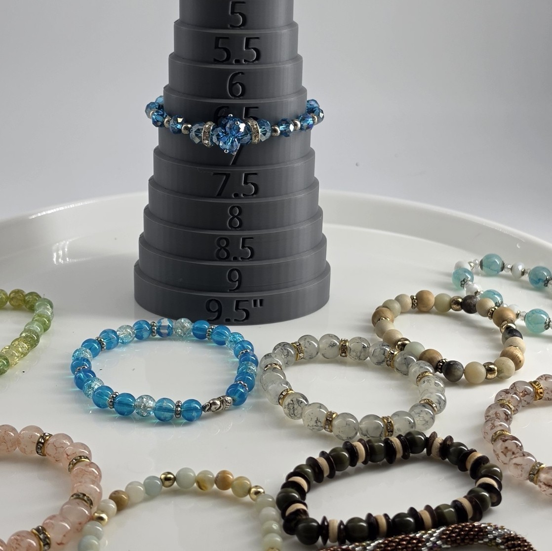Lot 11 Stretch Bracelets Glass Stone Wood Seed Bead Mixed Colors Most Size 7