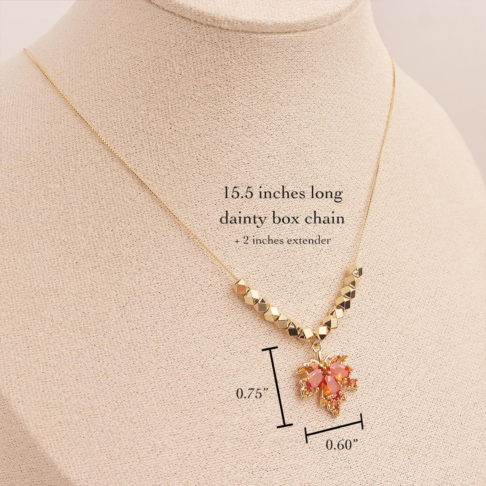 Fall Maple Leaf Stud Earrings Necklace Set, Trendy Statement Vintage Orange R
