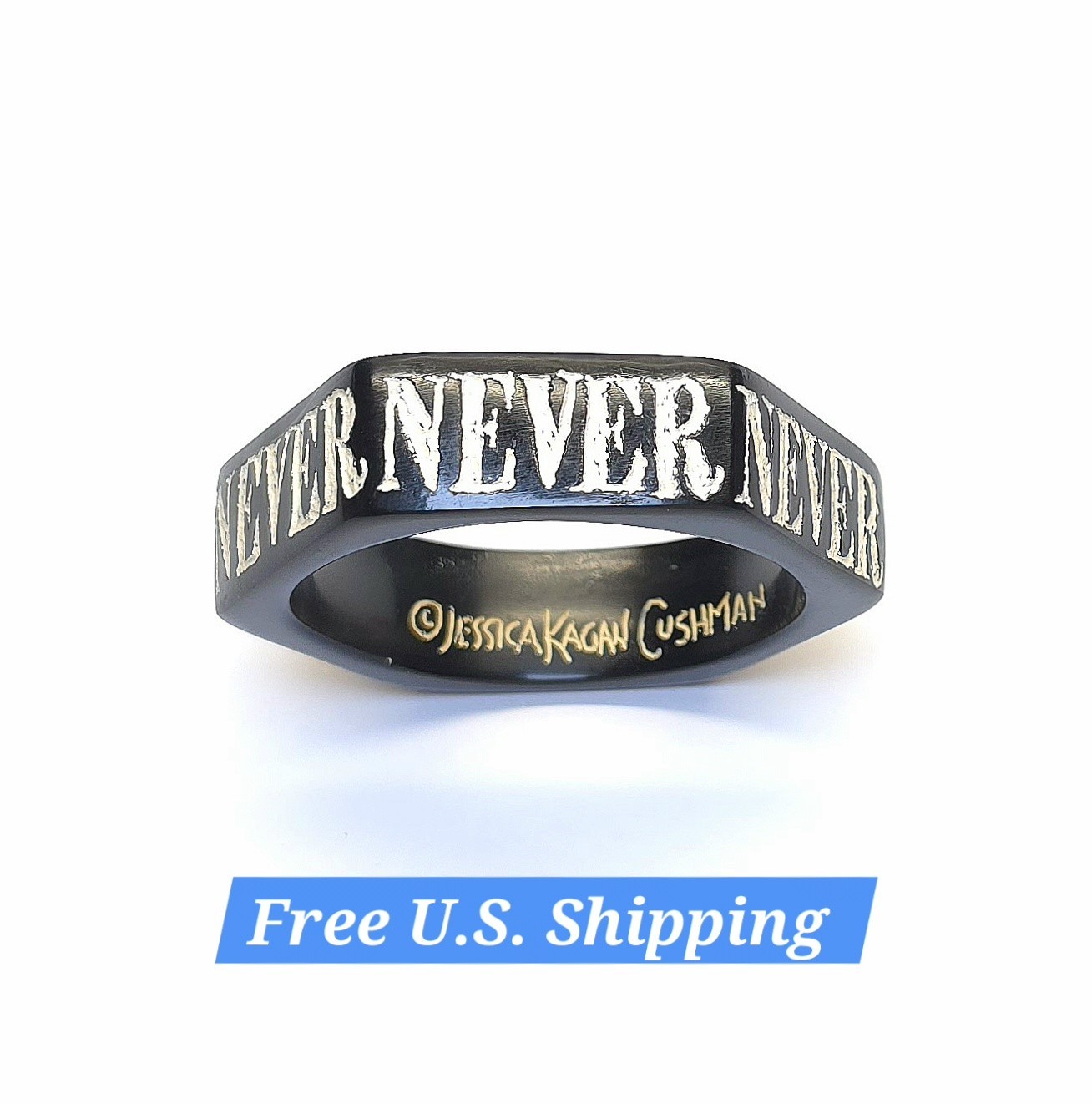 Jessica Kagan Cushman JKC Black Hexagon Bangle Bracelet Never Never Give Up – GC