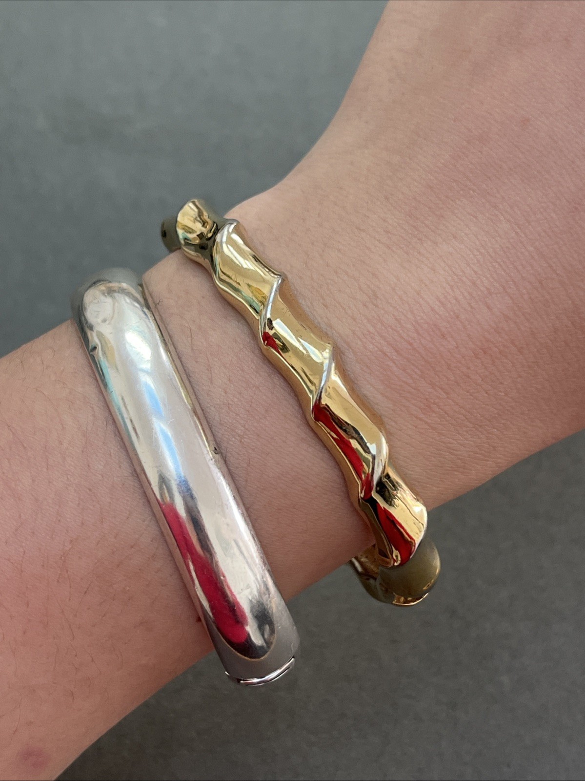 Vintage Gold Plated Bamboo Design Bangle