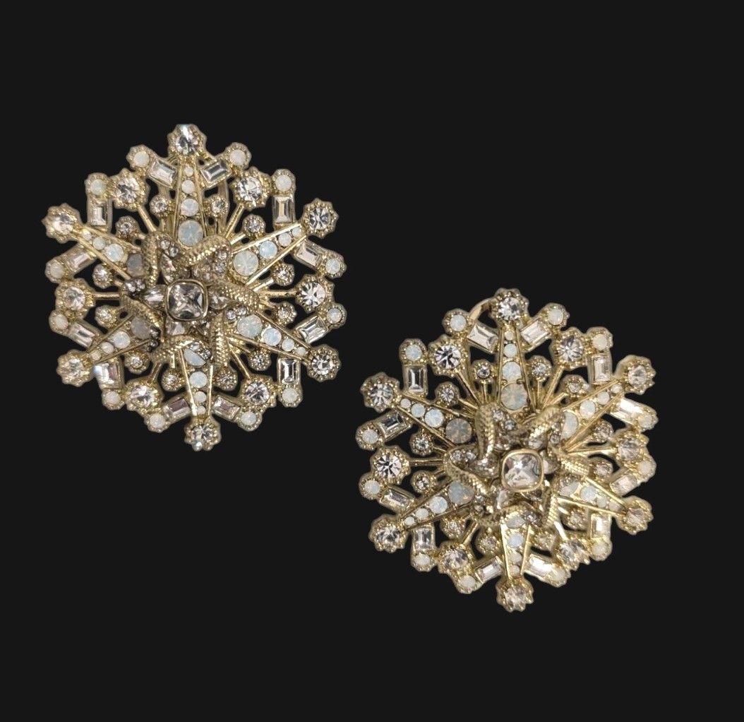 Heidi Daus “Catch a Falling Snowflake” Crystal Stud Earrings-Pierced-NWT