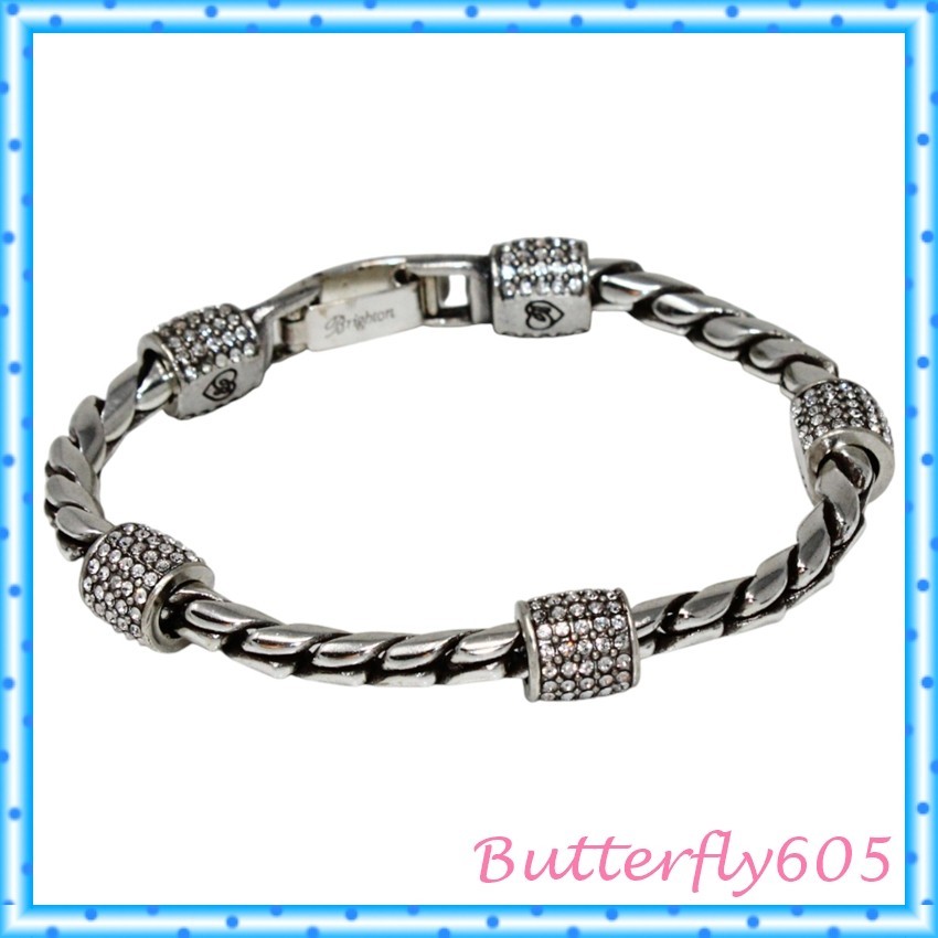 Brighton Meridian Silver Crystal Bracelet 7.25″ No extender