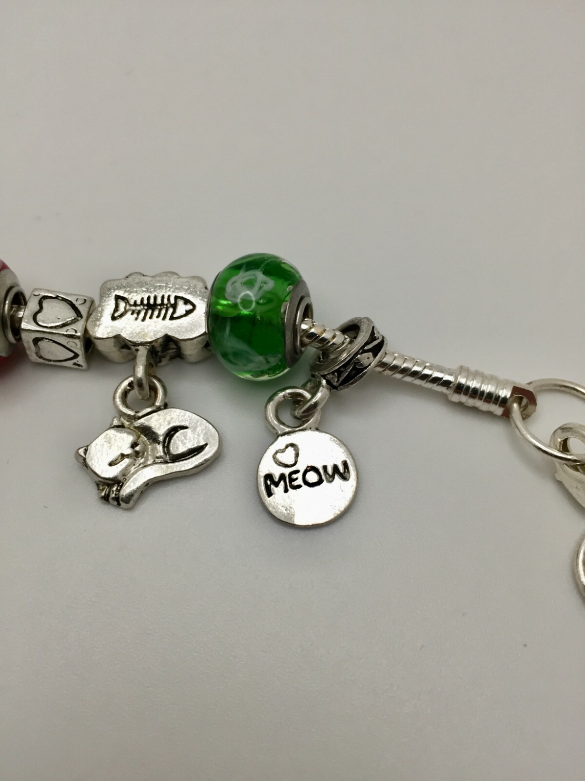 RARE Willabee and Ward Fall Apples Fish Kitten Kitty Cat Animal Charm Bracelet