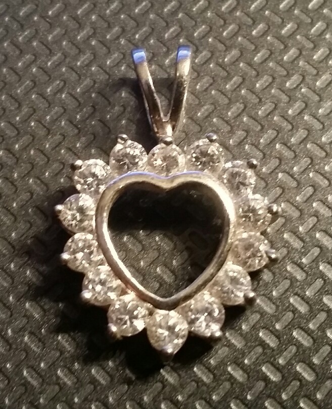 Sterling Silver 925 Cubic Zerconia Heart Pendent