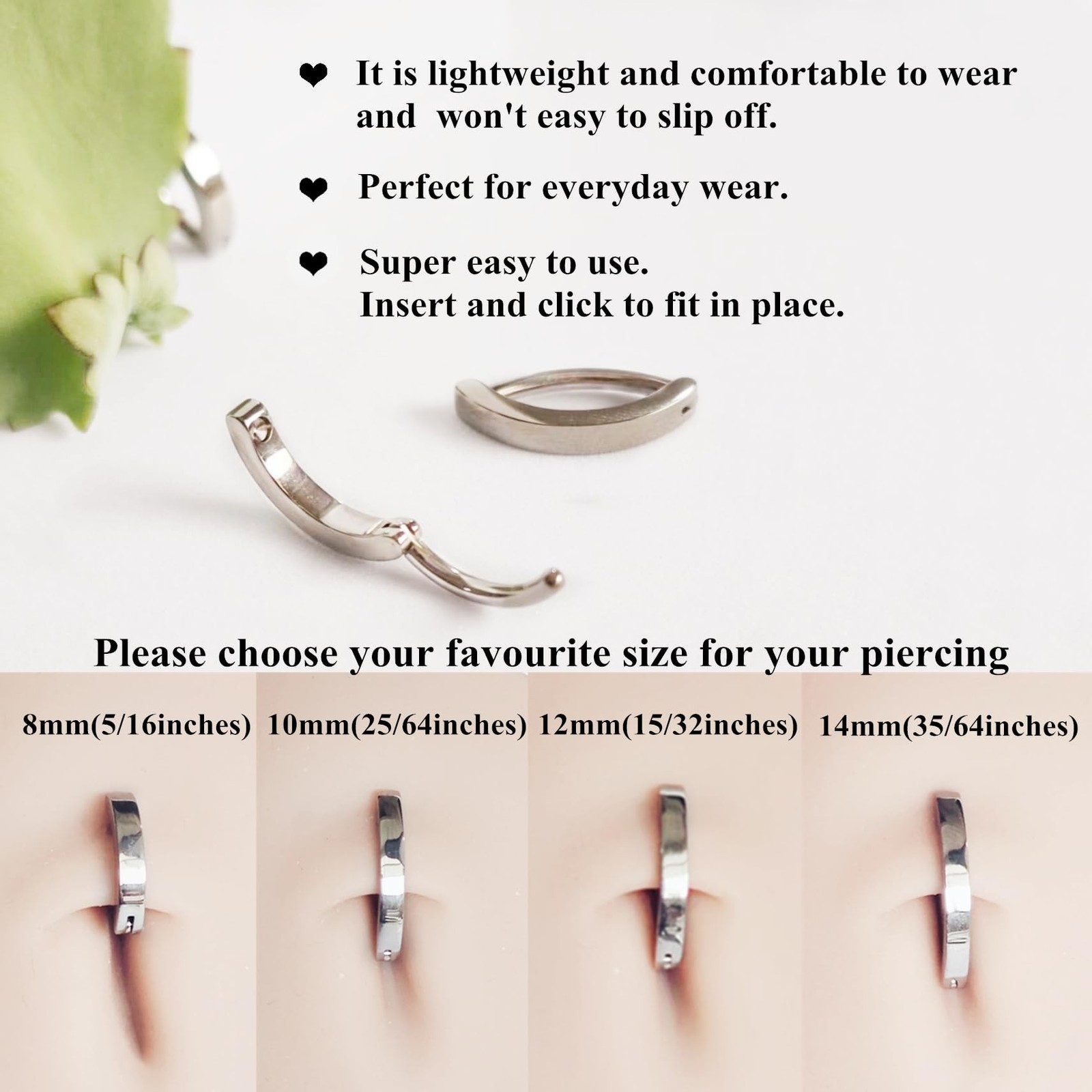 ORANGELOVE G23 Titanium 14G Belly Button Rings for Women Hinged Hoop Clicker …