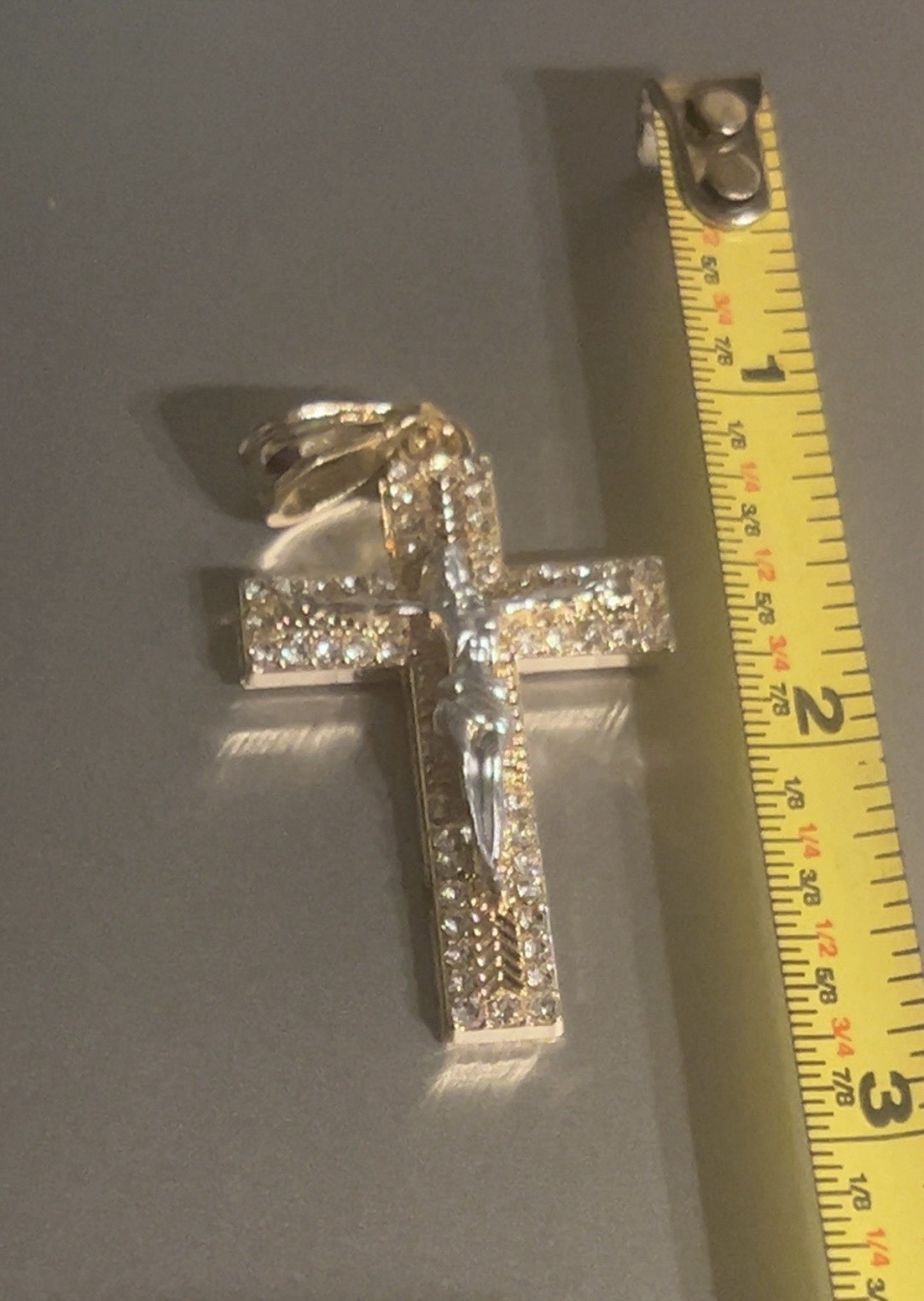 Gold Plated Stainless Steel Jesus Cross Crucifix Pendant