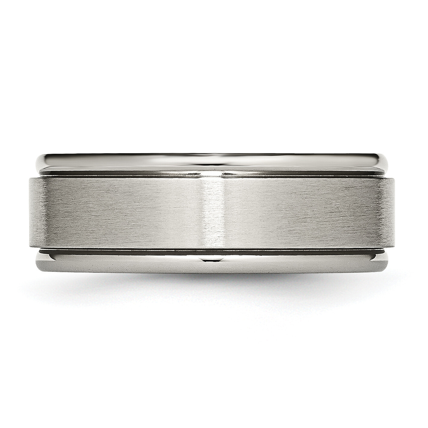 Chisel Titanium Brushed Center 8mm Ridged Edge Band TB11