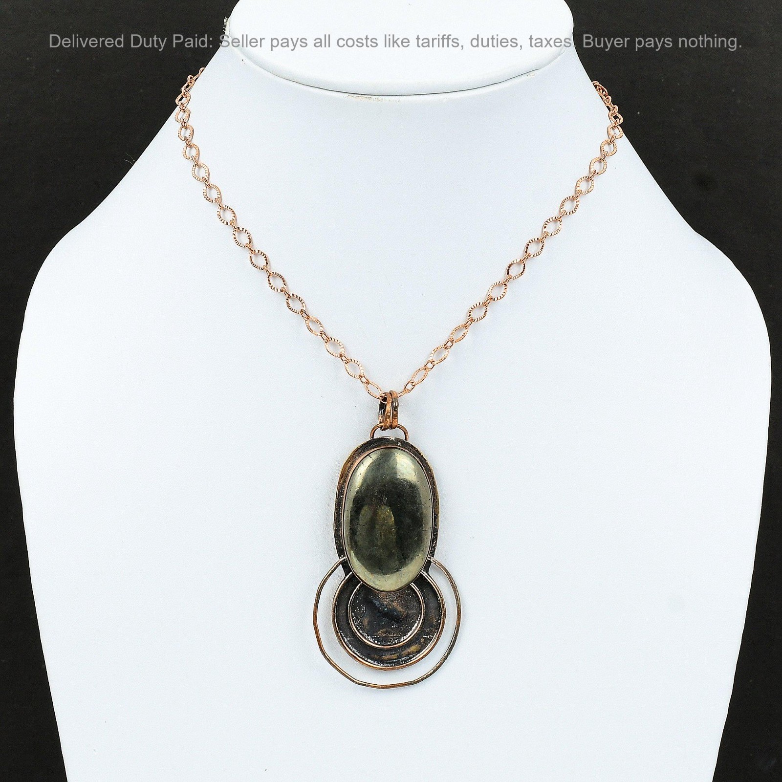 Copper Natural Pyrite Mother Engagement Ethnic Bezel Wedding New Pendant Jewelry