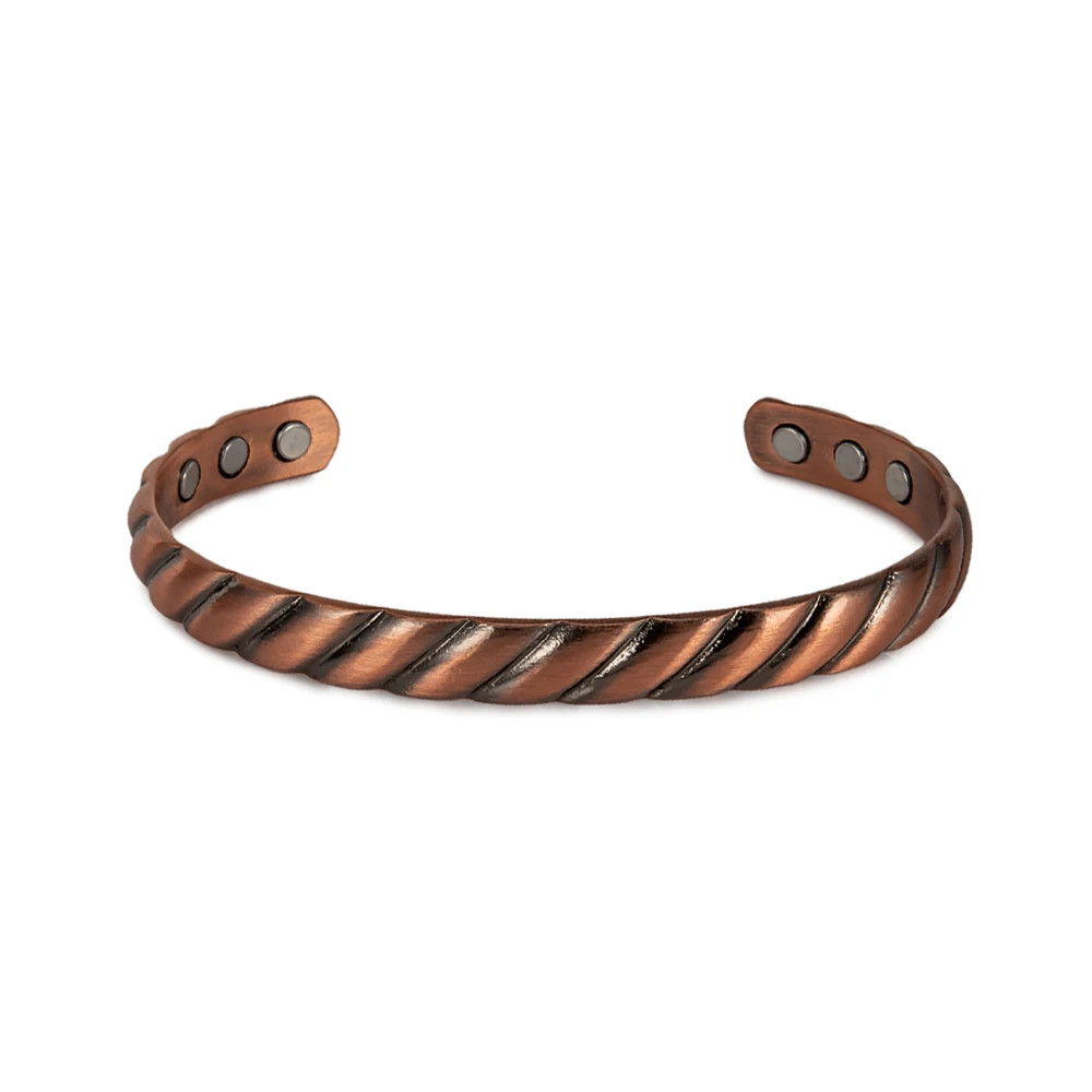 Pure Copper Bracelets Twisted Handmade Braided 12Mm Adjustable Bangles Health En