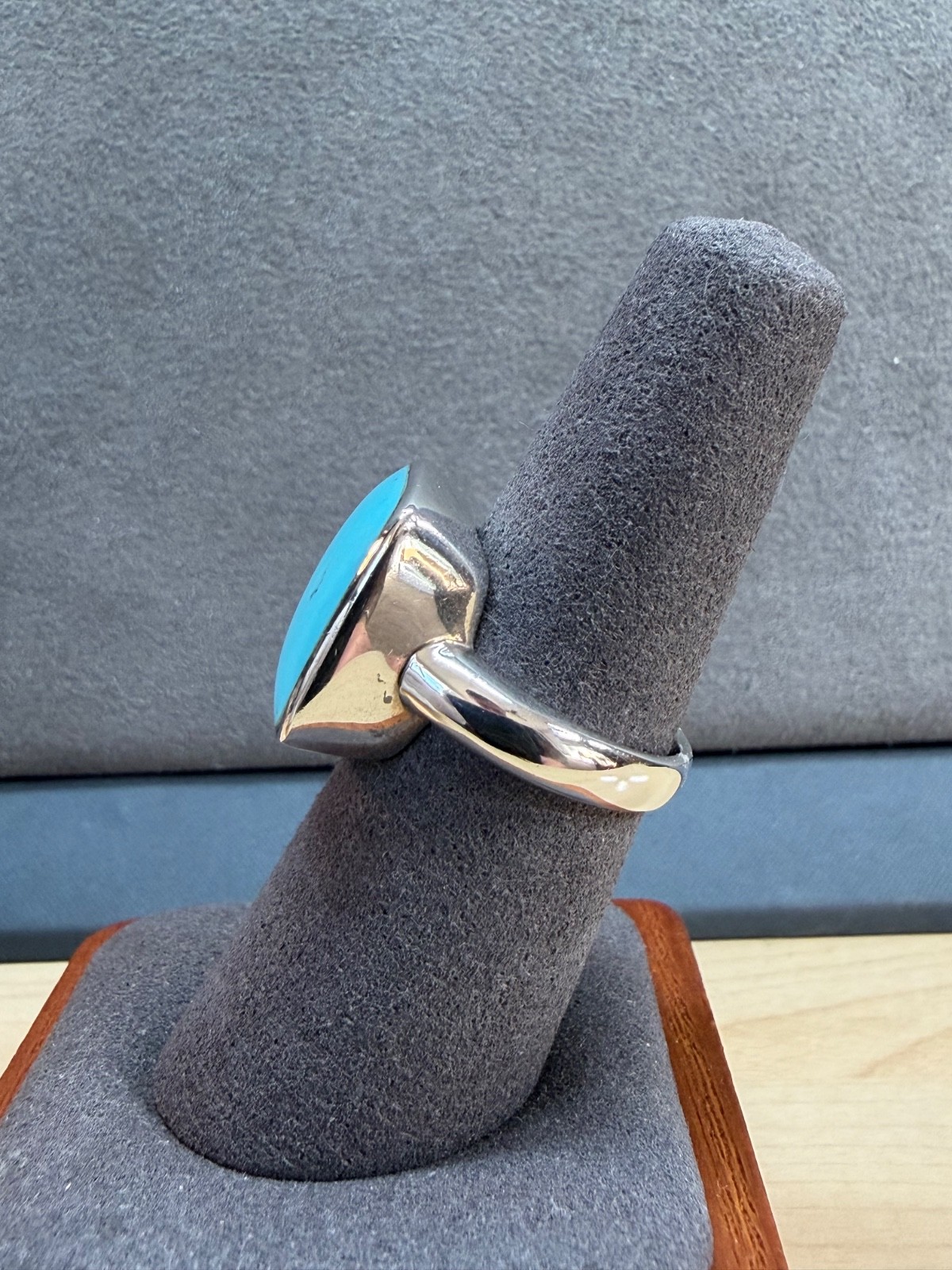 VTG SX 925 Sally C Treasures Sterling Silver Robin Egg Blue Turquoise Ring Sz 7