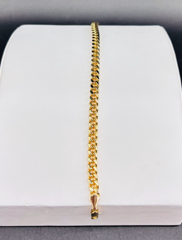 18 kt Yellow Gold Filled Cable AKA “Miami Link” Bracelet 5 mm 8″