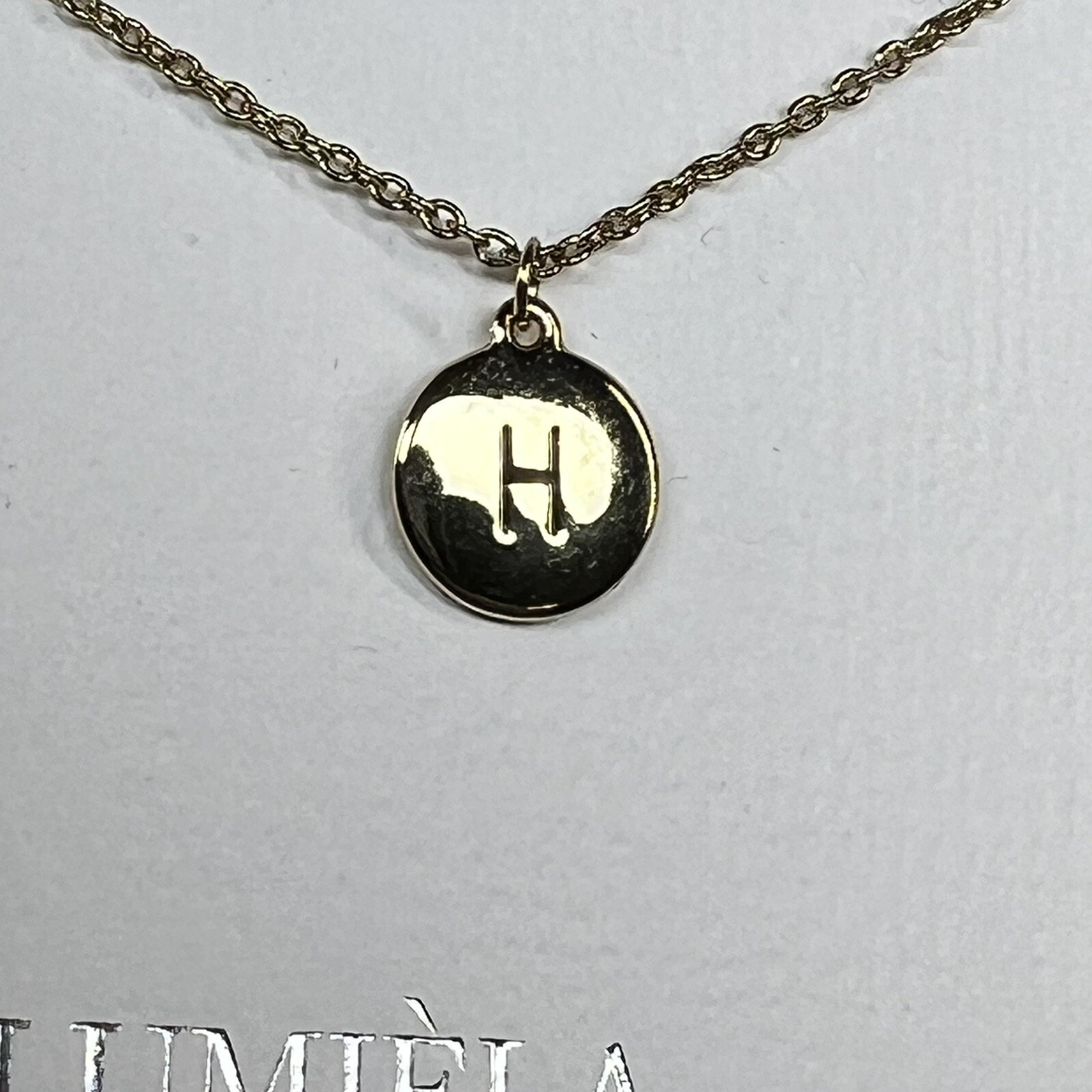 Lumiela Letter “H” Necklace Gold Color 15”-20” Nickel Free Marina De Buchi NEW