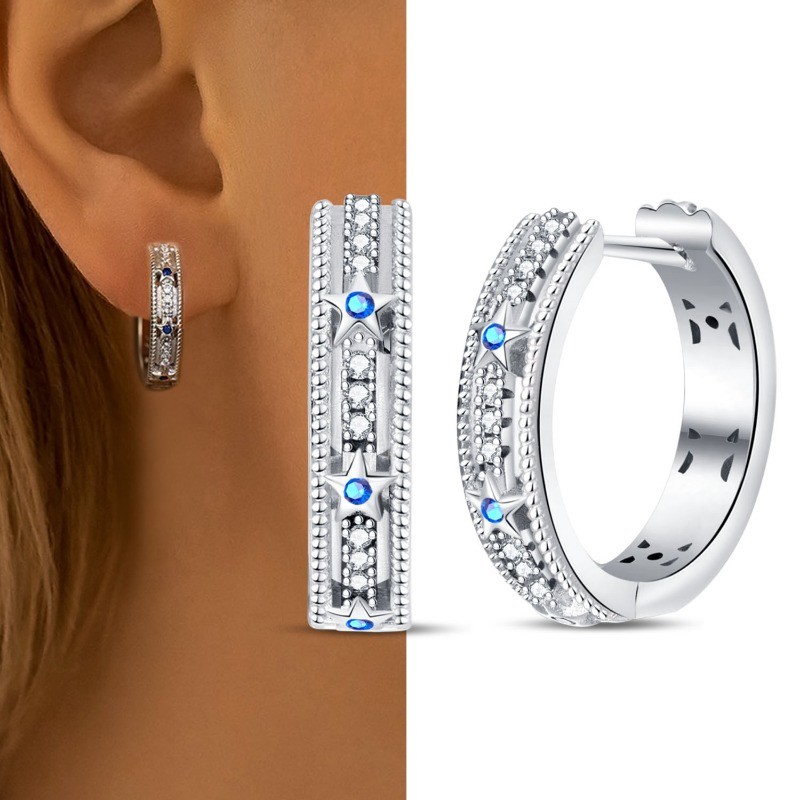 PANDACH 925 Sterling Silver French Huggie Hoop Earrings 12mm Women Jewelry Gifts