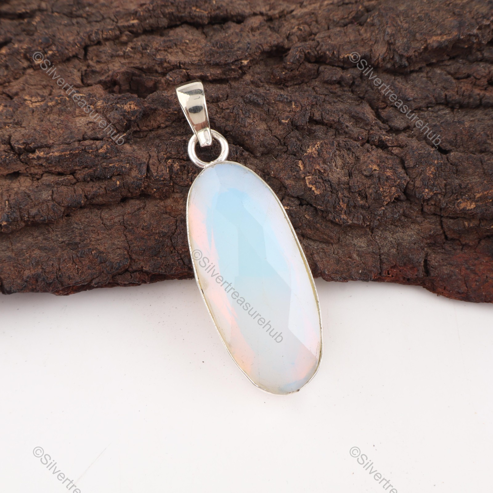 Milky Opal Gemstone 925 Sterling Silver Daughter Friend Gift New Pendant Jewelry