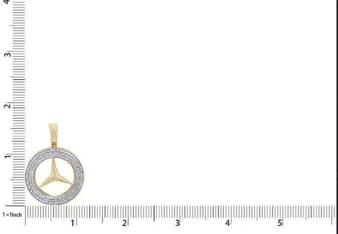 0.75 CT Round Simulated Diamond Medallion Charm Pendant 14K Yellow Gold Plated