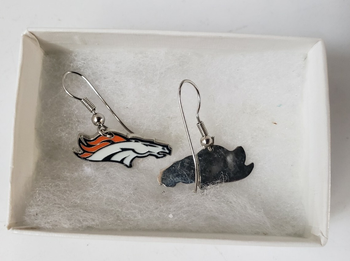 Running Horse Orange & White Enamelware Pierced Earrings