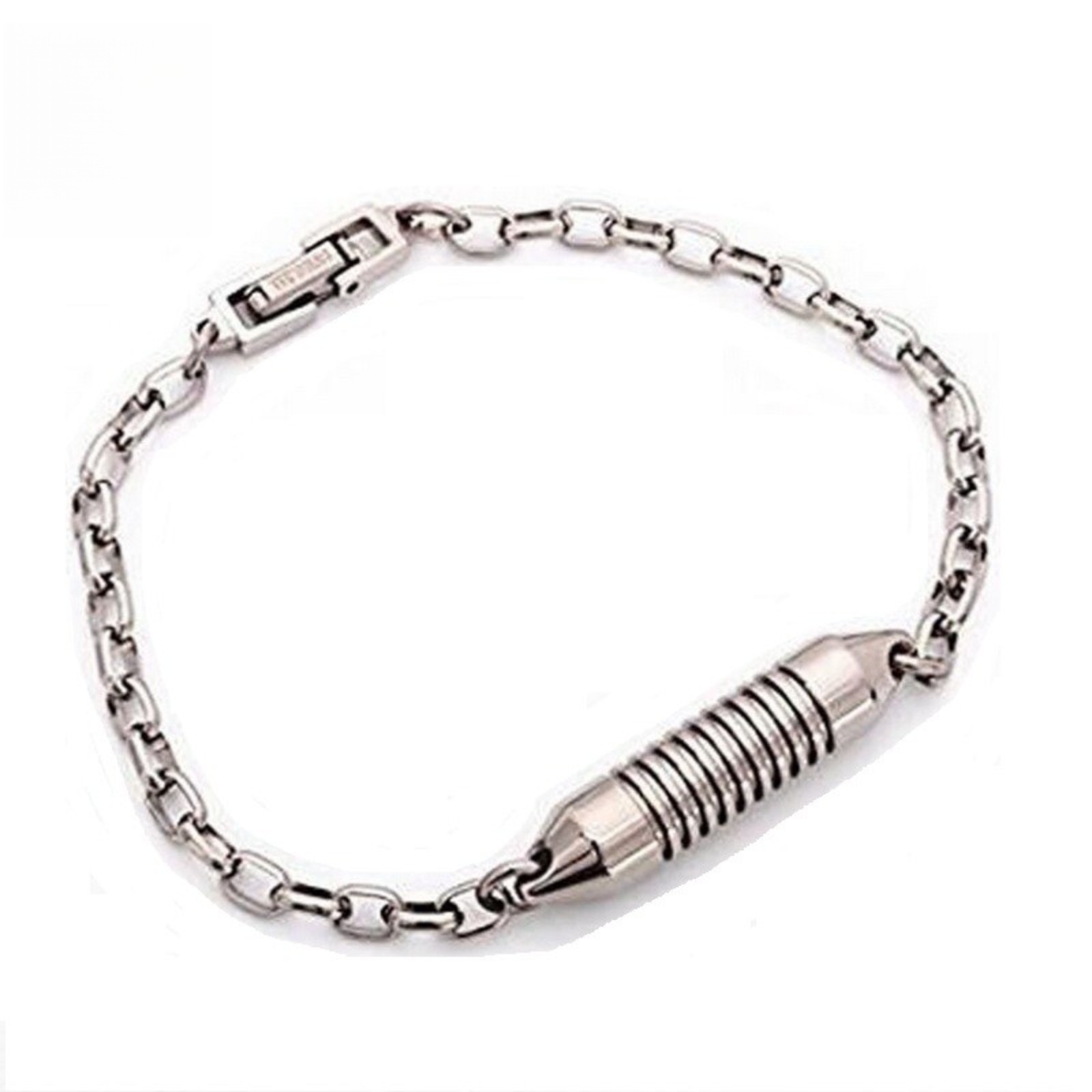 Men Titanium Steel Metal Seal Container Bottle Pills Box Bracelet Hand Catenary