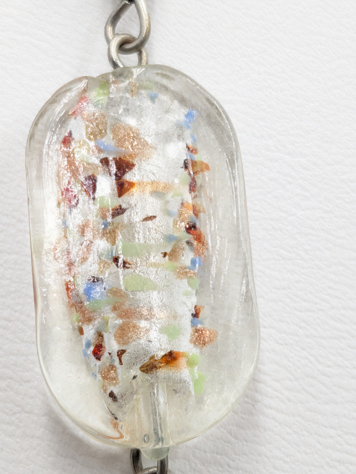 Premier Designs Necklace 35 in Colorful Art Glass Silver Tone Long Bead Strand