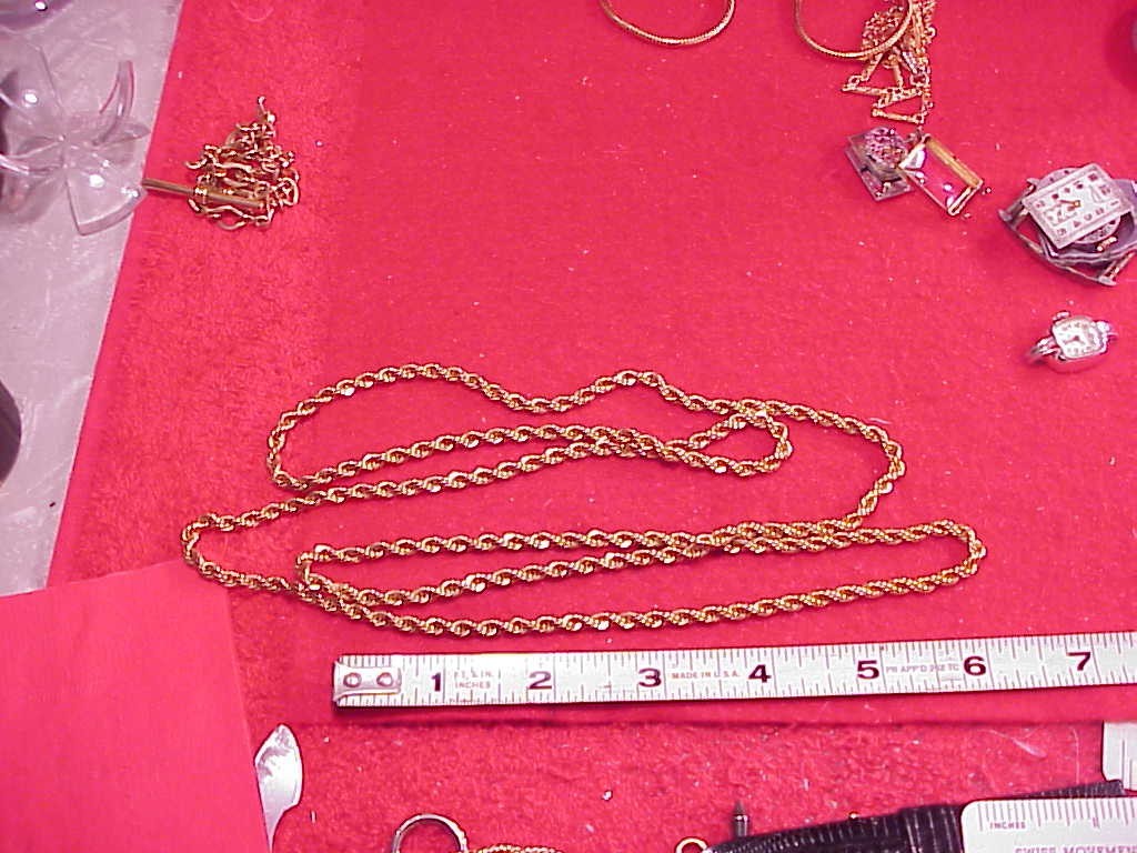 Vintage 1970s LONG HEAVY GOLD FILLED 40 INCH 4MM ROPE NECKLACE CHAIN 42.6 Grams