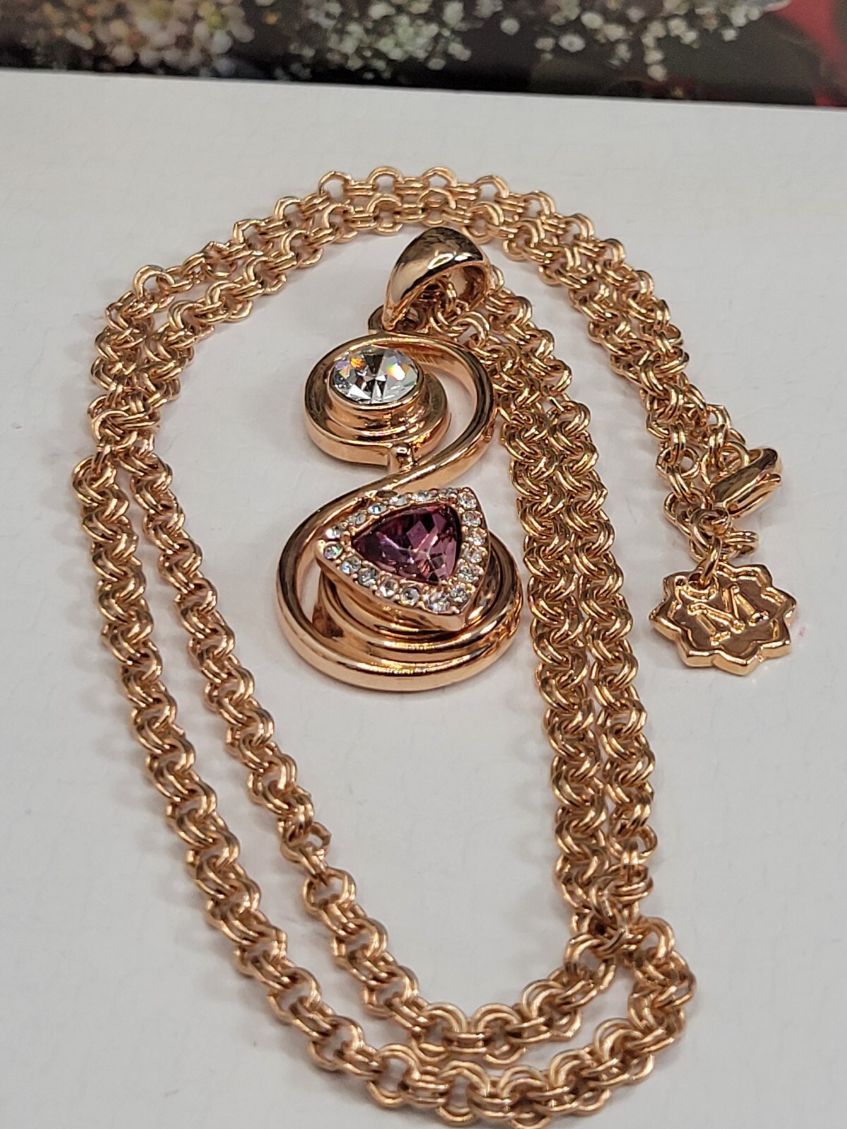 #1297, MOVADO SWAROVSKI CRYSTAL, NECKLACE 11.5″IN