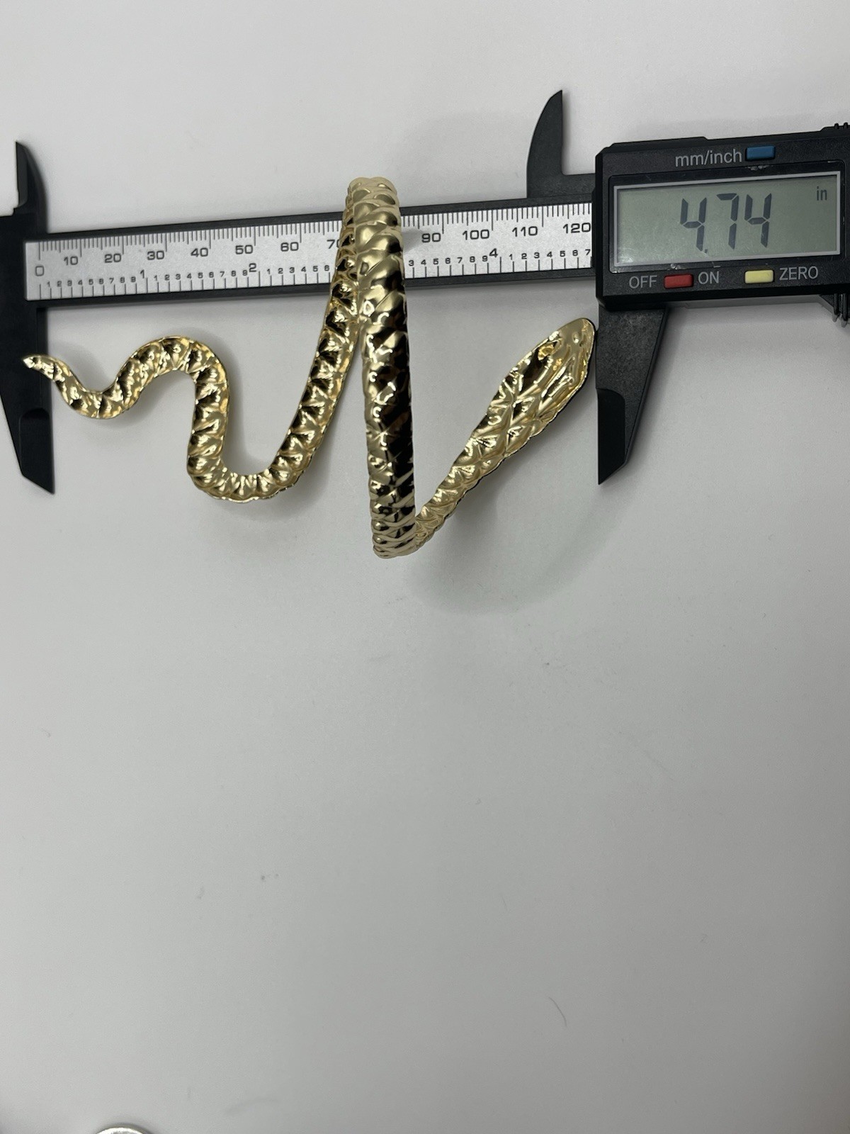 2 Pcs Set 14k Gold Plated Large Snake Bracelet Ring Universal Size Adjustable