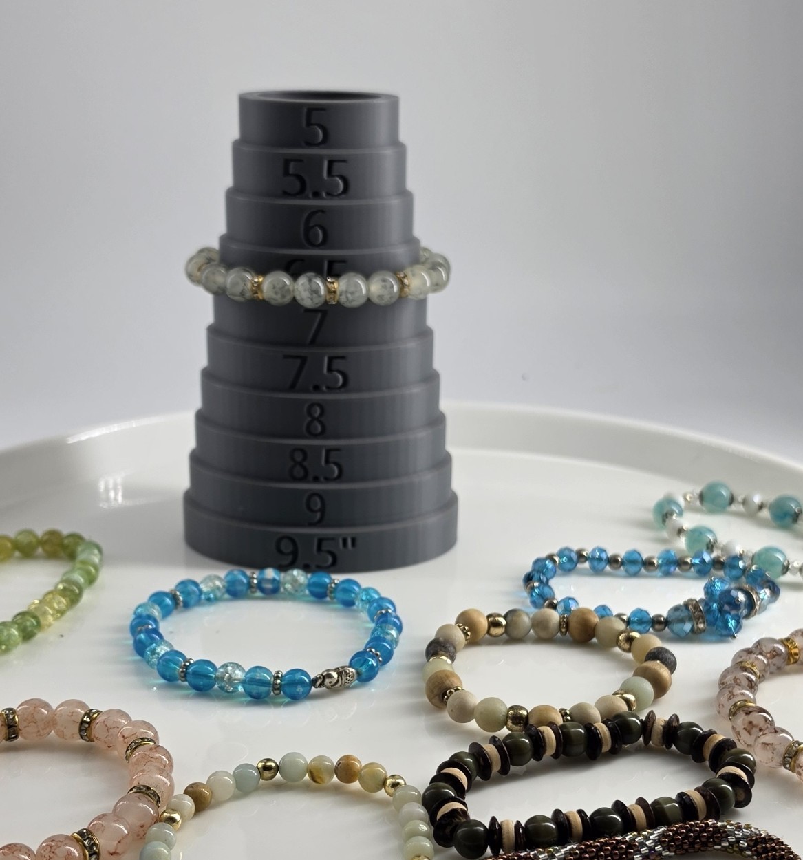Lot 11 Stretch Bracelets Glass Stone Wood Seed Bead Mixed Colors Most Size 7