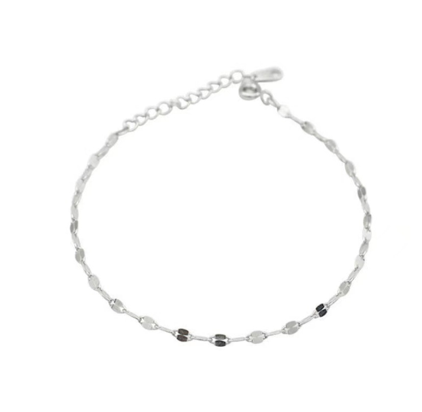 Women Girl 6+2″ Stainless Steel 18K Gold Plated Ona Confetti Bracelet Chain PE10