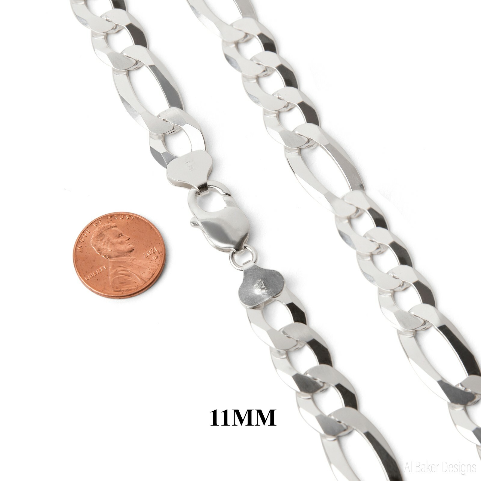 Figaro Sterling Silver Italian Solid Chain Necklace or Bracelet 925 Italy