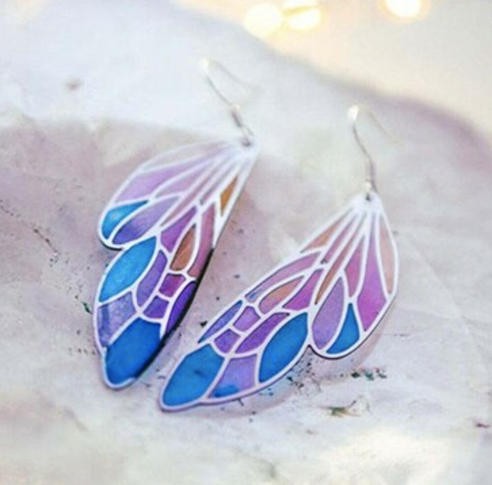 Alloy Dangle Earrings Butterfly Wings ( 1 pair) 2×5 cm