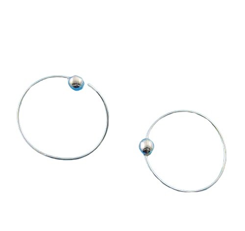 Sterling Silver Self-Closing 26mm Hoop Earrings | 25 x 1mm |