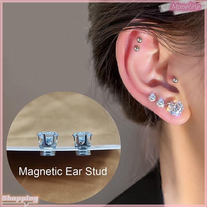 Titanium Steel Magnetic Stud Earrings 6MM/8MM For Women Men Non-Piercing Clip On
