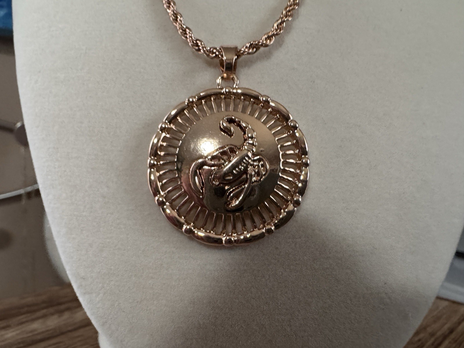 Forever 21 Zodiac Medallion Necklace 16” Chain – Symbol For Scorpio