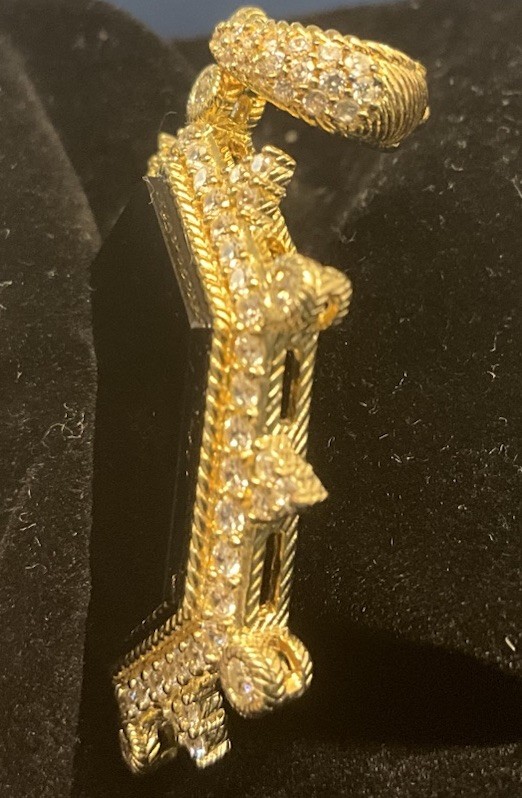 Judith Ripka Black Onyx Diamonique 14K Gold Clad Hexagon Enhancer Pendant